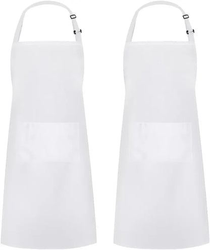 Tablier professionnel unisexe – Résistant et ajustable blanc avec poche frontale pour cuisine