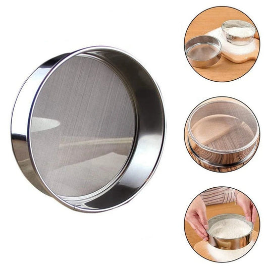 Tamis à Farine Inox Professionnel Passoire Fine pour Cuisine et Pâtisserie, idéal pour tamiser la farine avec précision