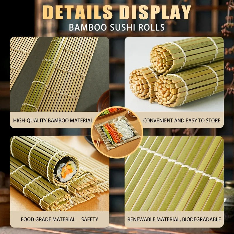 Tapis à Sushi en Bambou – Rouleau Maki en matériau de bambou de haute qualité pour préparer des sushis