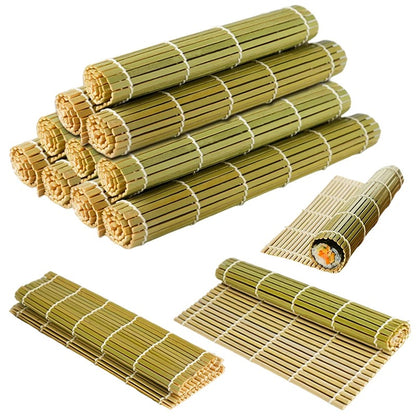 Ensemble de 10 Tapis à Sushi en Bambou – Rouleau Maki parfaits pour préparer des sushis maison