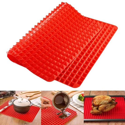 Tapis de cuisson pyramidal en silicone Pour four, barbecue et cuisson plus saine. Pratique et antiadhésif.