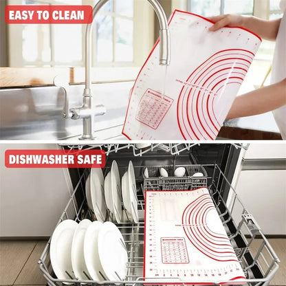 Tapis de Pâtisserie en Silicone – Pétrir, Étaler et Mesurer, facile à nettoyer et compatible lave-vaisselle