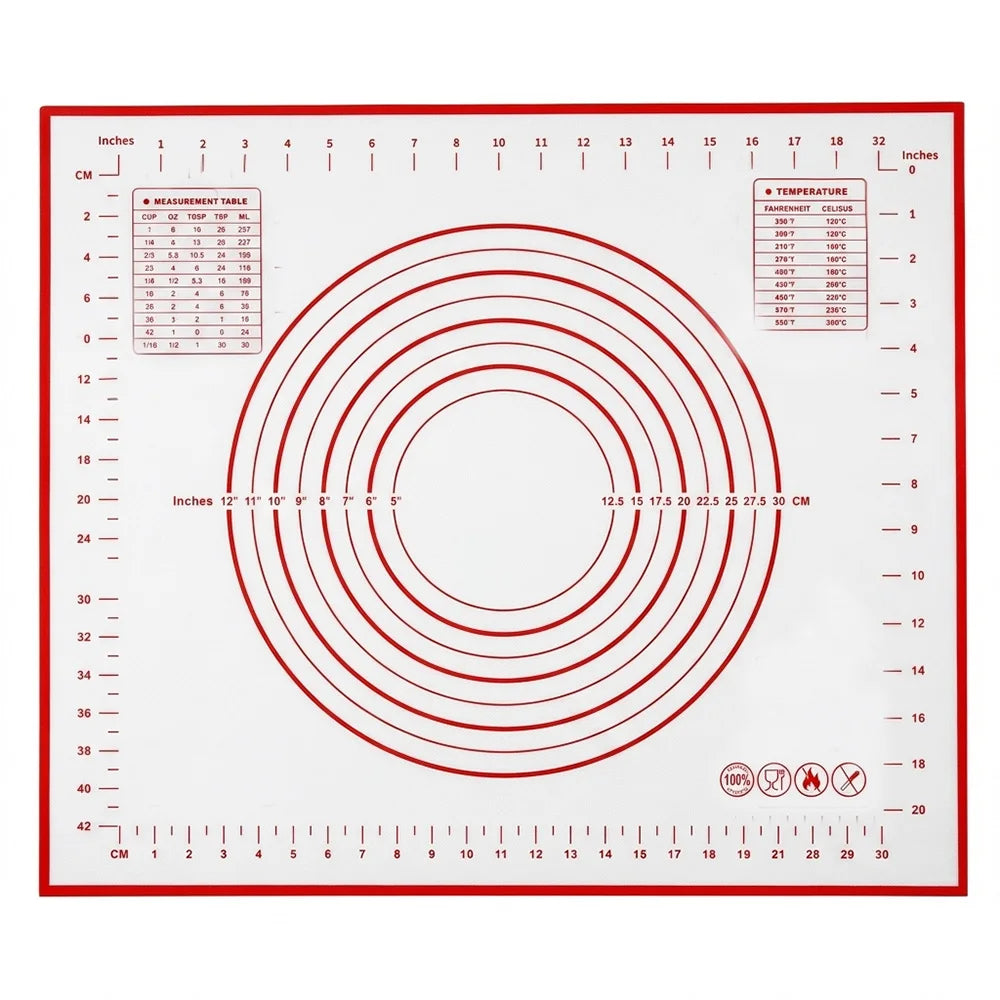 Tapis de Pâtisserie en Silicone – Pétrir, Étaler et Mesurer avec échelle et repères pour la cuisson