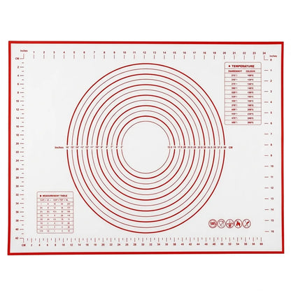Tapis de Pâtisserie en Silicone – Pétrir, Étaler et Mesurer avec des repères de mesure en rouge