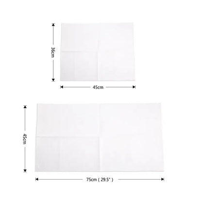 Tapis de Poussée Coton 100 % Pur blanc de dimensions 45x36 cm et 75x45 cm pour ustensiles de cuisine