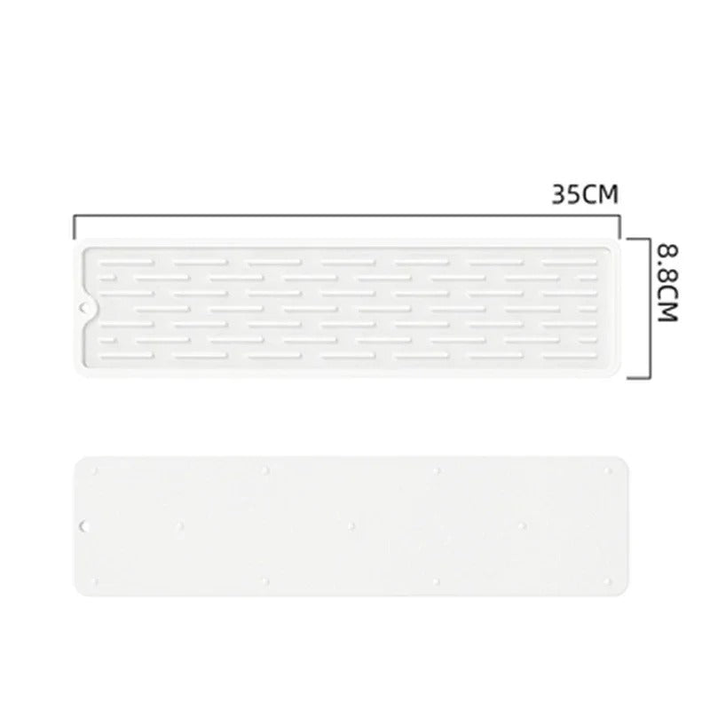 Tapis de Récupération d’Eau pour Robinet – 35 ou 55 cm en blanc avec design perforé pour drainer efficacement l'eau
