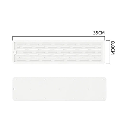 Tapis de Récupération d’Eau pour Robinet – 35 ou 55 cm en blanc avec design perforé pour drainer efficacement l'eau