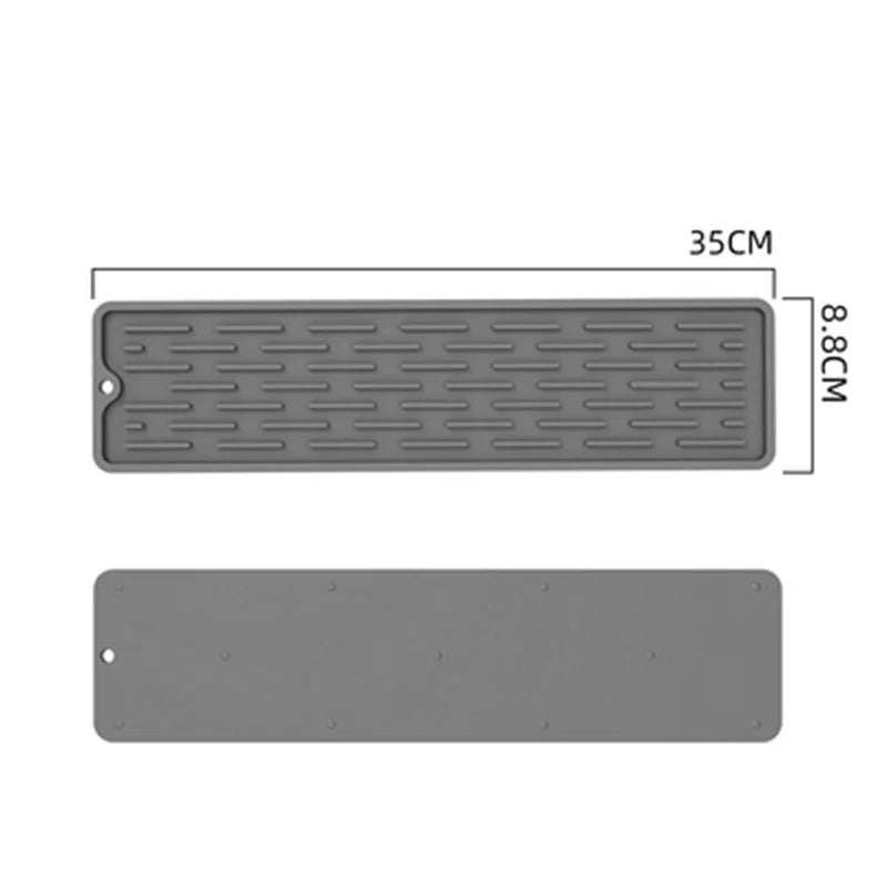 Tapis de Récupération d’Eau pour Robinet – 35 ou 55 cm en silicone gris avec surface texturée anti-dérapante