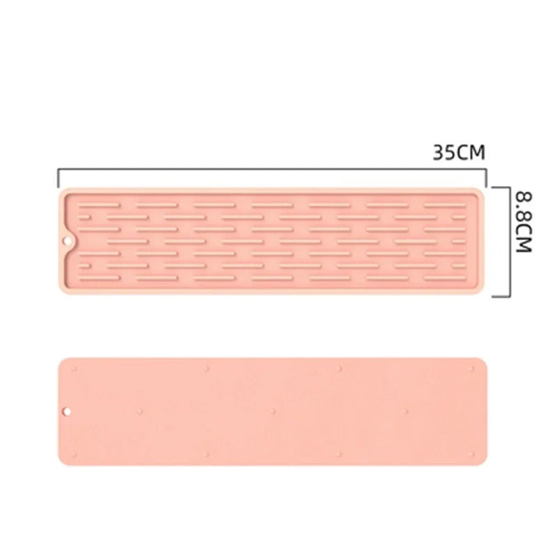 Tapis de Récupération d’Eau pour Robinet – 35 ou 55 cm en silicone rose résistant à l'eau