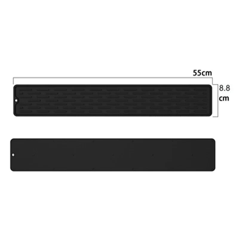 Tapis de Récupération d’Eau pour Robinet – 35 ou 55 cm en noir pour maintenir le plan de travail sec