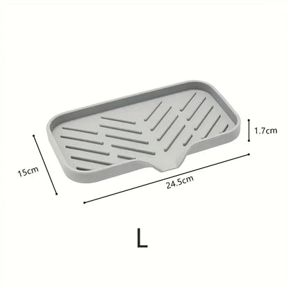 Tapis en Silicone pour Éponge gris avec design en relief pour drainer l'eau de l'éponge