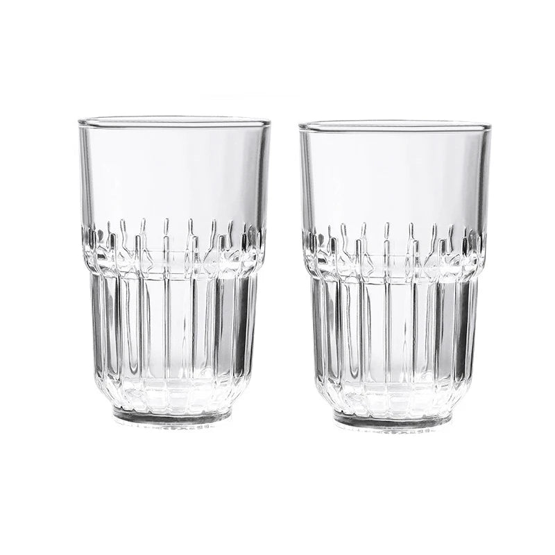 Tasse à Café en Verre Strié – Lot de 2 Résistante à la Chaleur avec design élégant et moderne.