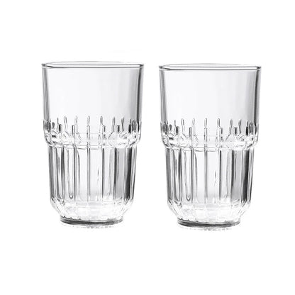 Tasse à Café en Verre Strié – Lot de 2 Résistante à la Chaleur avec design élégant et moderne.