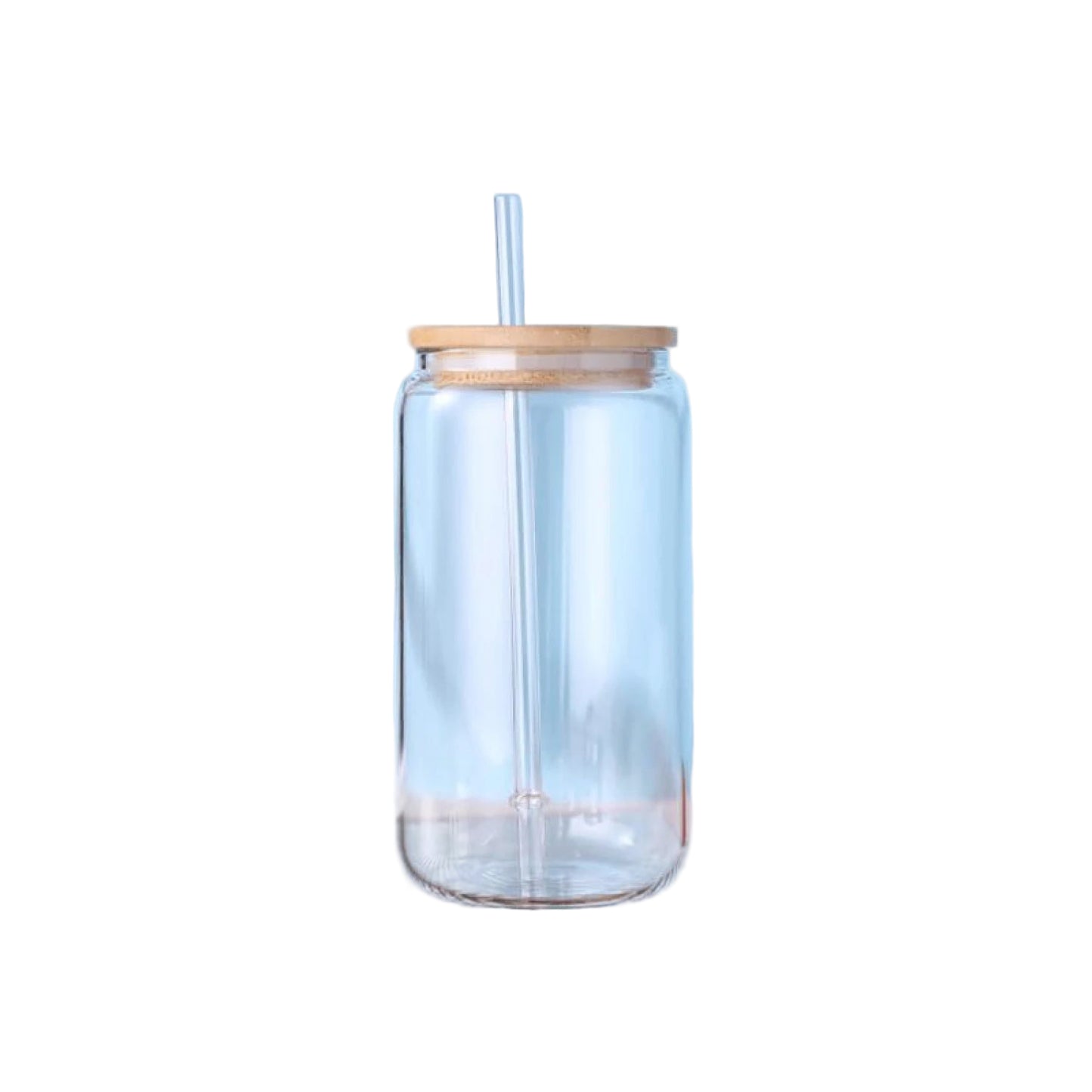 Tasse en Verre Borosilicate avec couvercle en bois et paille pour boissons froides
