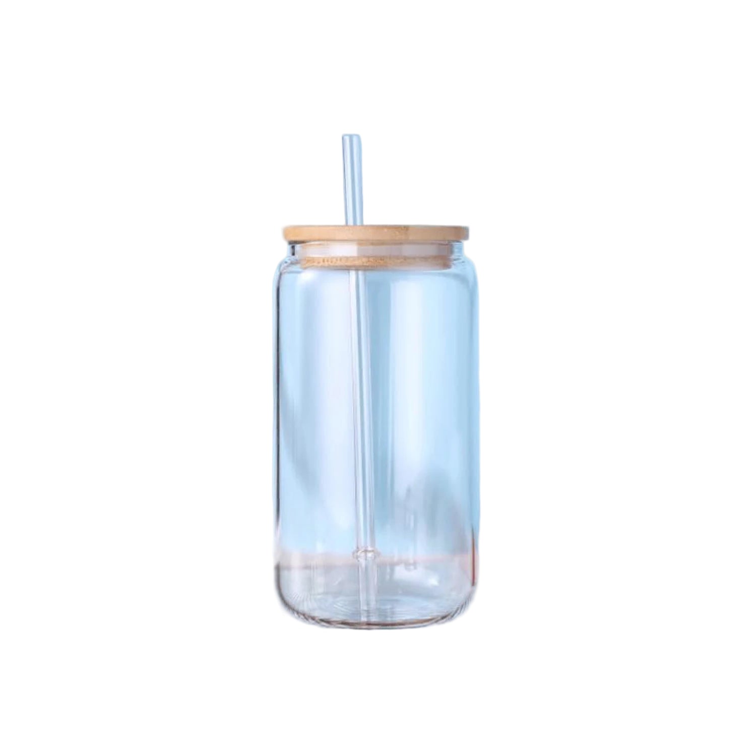 Tasse en Verre Borosilicate avec couvercle en bois et paille pour boissons froides