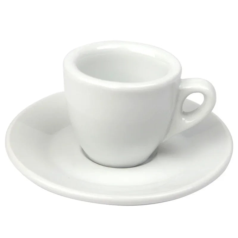 Tasse Espresso Italienne avec Soucoupe – 60ml en céramique blanche pour déguster votre café préféré