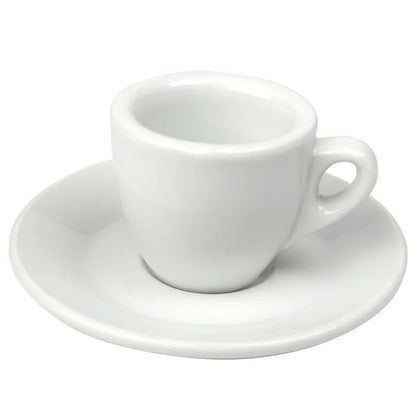 Tasse Espresso Italienne avec Soucoupe – 60ml en céramique blanche pour déguster votre café préféré