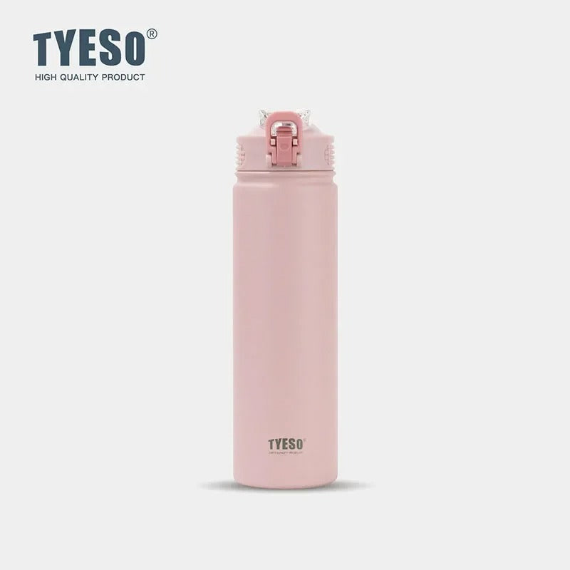 Gourde Isotherme Inox 600ml 750ml Sport en rose avec couvercle à ouverture facile pour activités en extérieur