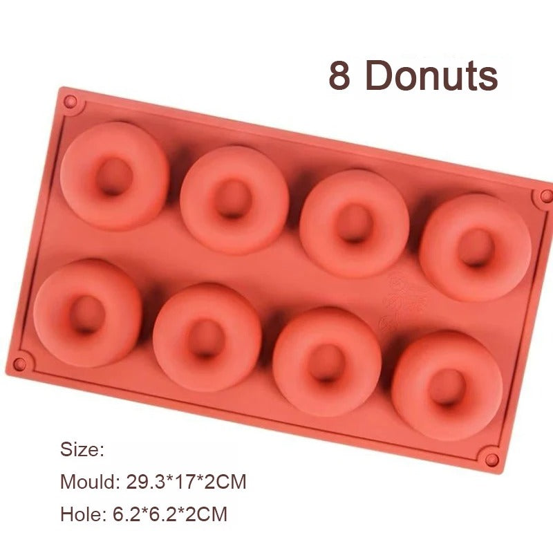 Moule à Donuts en Silicone – 6 ou 8 Empreintes