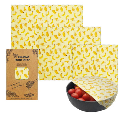 Emballages Alimentaires Réutilisables en Cire d’Abeille – Lot de 3