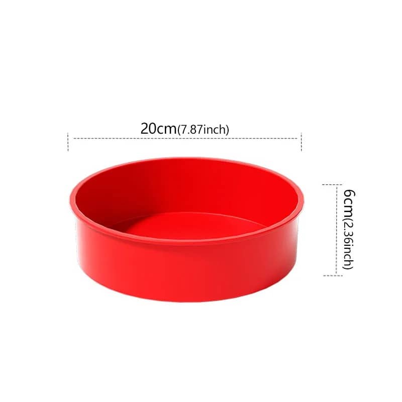 Moule à gâteau en silicone rouge de 20 cm pour une cuisson facile et antiadhésive