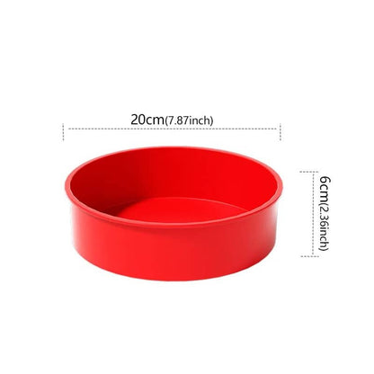 Moule à gâteau en silicone rouge de 20 cm pour une cuisson facile et antiadhésive
