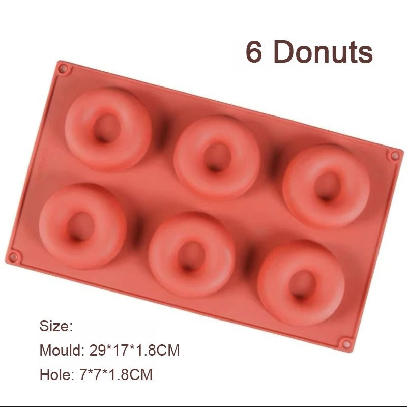 Moule à Donuts en Silicone – 6 ou 8 Empreintes