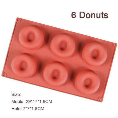 Moule à Donuts en Silicone – 6 ou 8 Empreintes