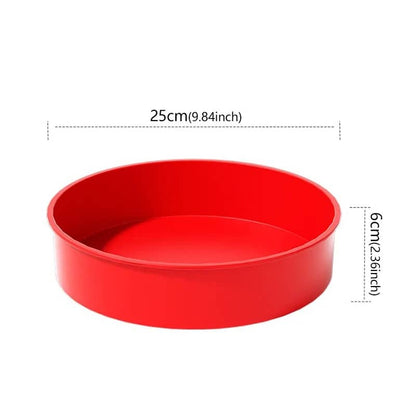 Moule à gâteau en silicone rouge de 25cm de diamètre et 6cm de profondeur pour pâtisseries maison
