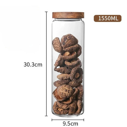 Bocal de Conservation en Verre avec Couvercle en Bambou