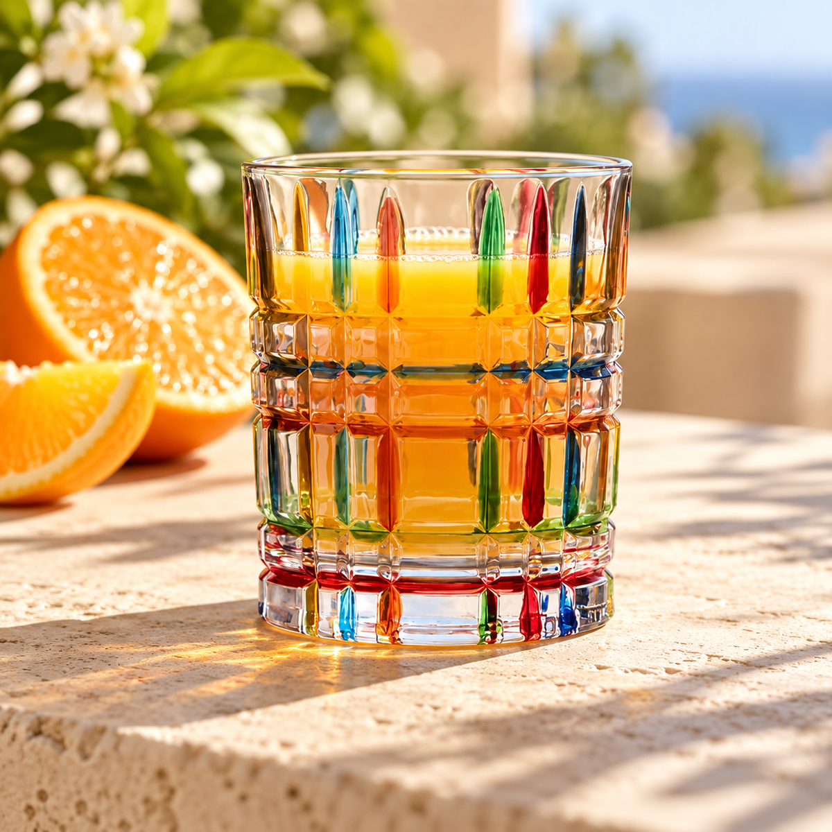Verre à eau coloré à motif relief – 310 ml avec des couleurs vibrantes, parfait pour servir des boissons