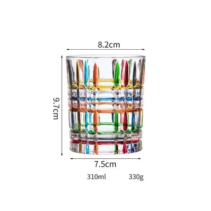 Verre à eau coloré à motif relief – 310 ml, idéal pour des repas festifs ou quotidiens
