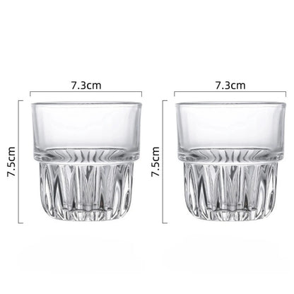 Verres à eau striés – Lot de 2 en verre transparent avec un design élégant 