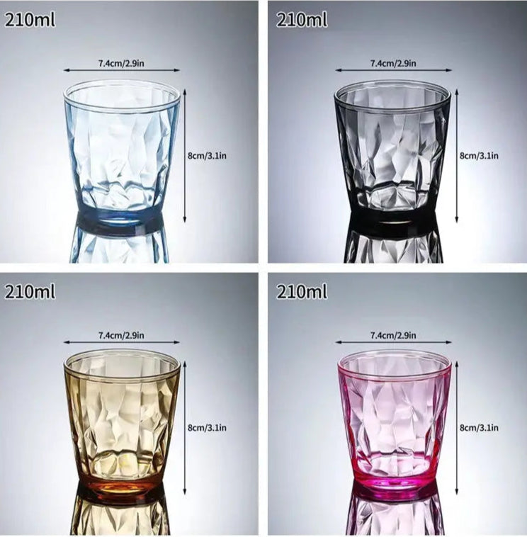 Verres à Table en Verre Transparent – Réutilisables & Éco dans des couleurs variées avec une capacité de 210ml