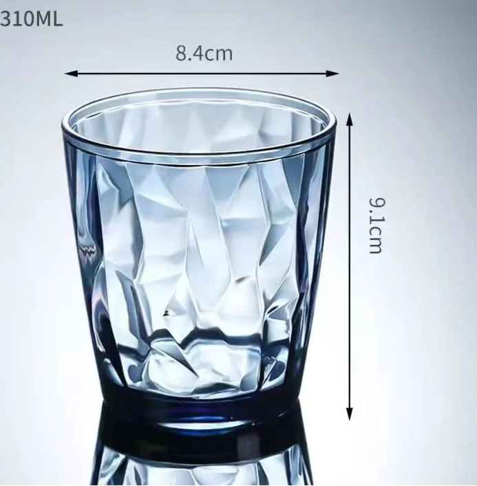 Verres à Table en Verre Transparent – Réutilisables & Éco avec une capacité de 310ML et des dimensions de 8,4cm x 9,1cm