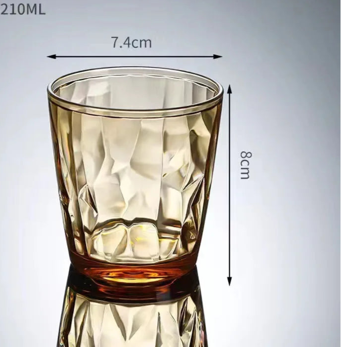Verres à Table en Verre Transparent – Réutilisables & Éco avec design élégant de 210ML et dimensions de 7,4cm x 8cm