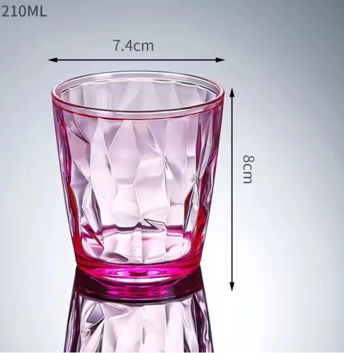 Verres à Table en Verre Transparent avec Design Facetté, Réutilisables & Éco, Capacité de 210ML