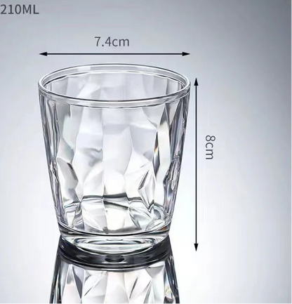 Verres à Table en Verre Transparent – Réutilisables & Éco, 210ML avec dimensions de 7.4cm de diamètre et 8cm de hauteur