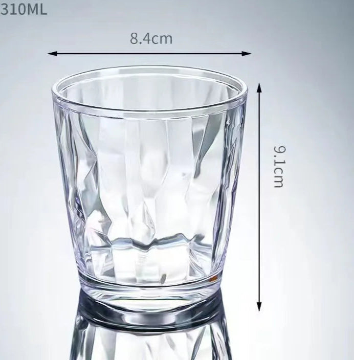 Verres à Table en Verre Transparent de 310ML, réutilisables et éco avec dimensions 8.4cm de diamètre et 9.1cm de hauteur