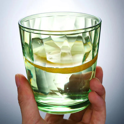 Verres à Table en Verre Transparent – Réutilisables & Éco, design moderne avec un effet facetté