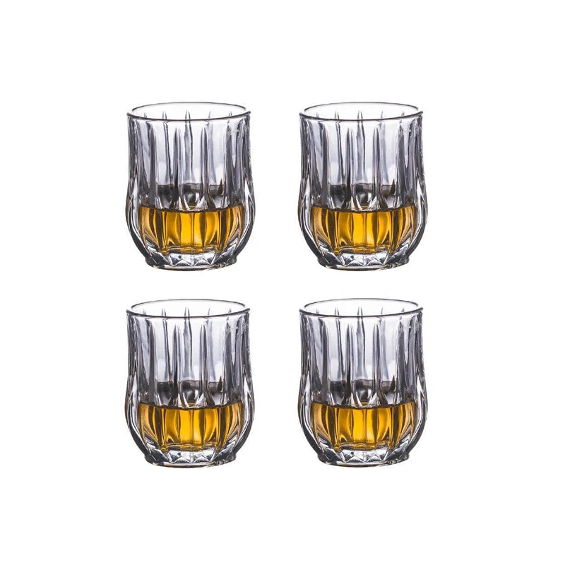 Ensemble de 4 verres à vin & whisky élégants avec un design contemporain en cristal