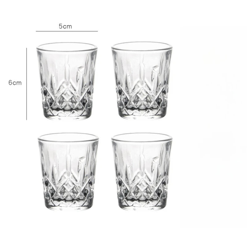Ensemble de 4 verres à vin & whisky en verre transparent pour boissons élégantes