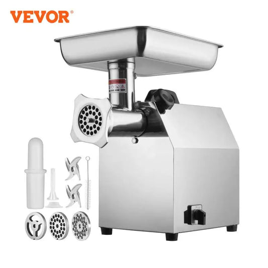 Hachoir à Viande Électrique Professionnel VEVOR – 4600W Max, Inox avec accessoires pour une utilisation facile