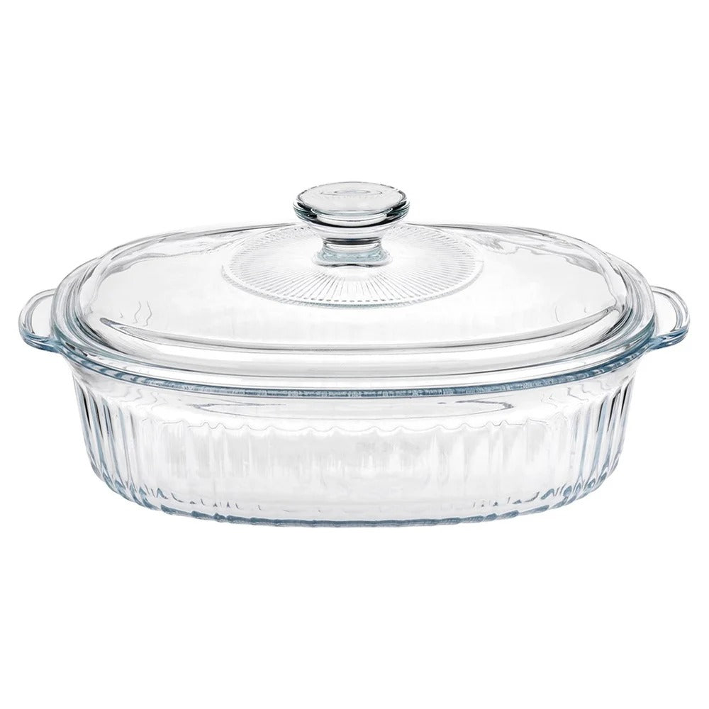 Plat de cuisson en verre borosilicate avec couvercle 1,6 L idéal pour la cuisson au four et le stockage des aliments
