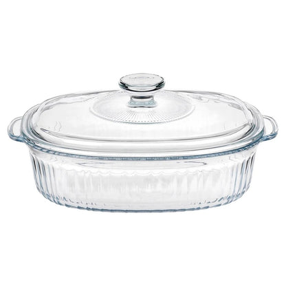Plat de cuisson en verre borosilicate avec couvercle 1,6 L idéal pour la cuisson au four et le stockage des aliments