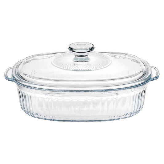Plat de cuisson en verre borosilicate avec couvercle 1,6 L idéal pour la cuisson au four et le stockage des aliments