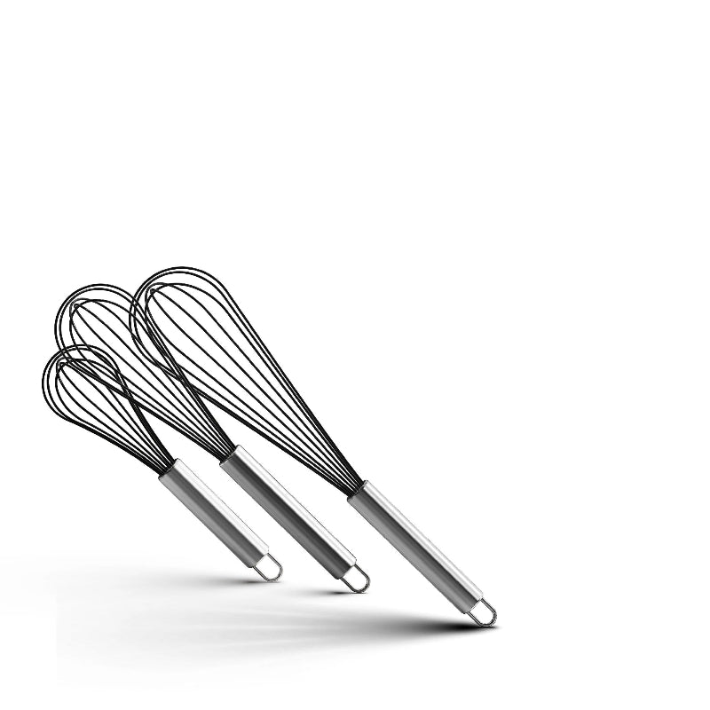 Fouet Ballon Inox 304 Noir – 8, 10 ou 12 pouces pour un fouetage efficace en cuisine