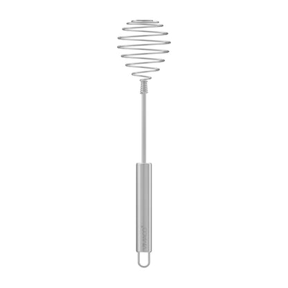 Fouet à œufs manuel inox Ustensile de chef tête spirale en acier inoxydable et poignée longue avec boucle