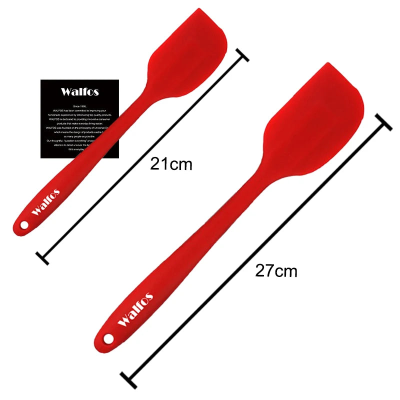 2 Spatules en silicone WALFOS rouges de différentes tailles pour la cuisson et la pâtisserie