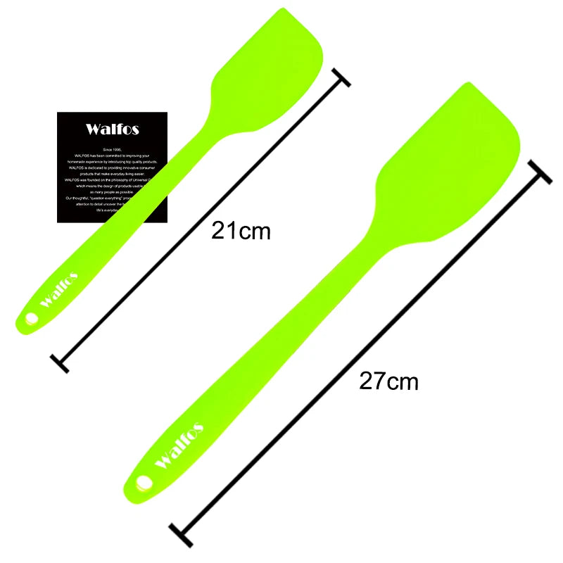 Ensemble de 2 spatules en silicone WALFOS vertes, résistantes à la chaleur et flexibles pour la cuisine